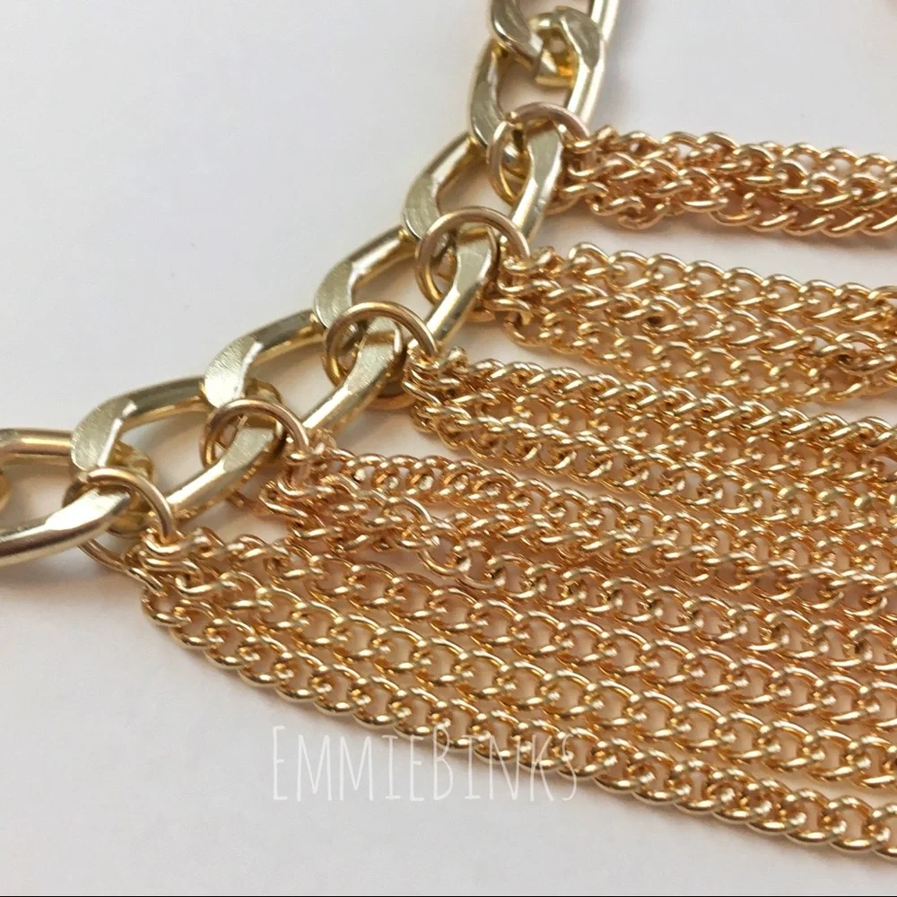 New 1 Piece Golden Layered Chain Anklet | High Heel / Wedge Shoe Accessory - Picture 11 of 16